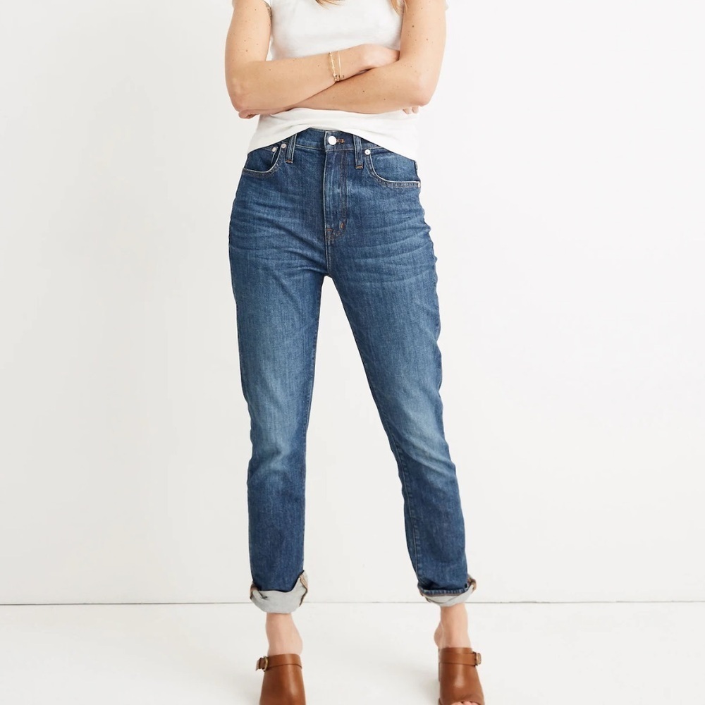 Madewell The Tall High-Rise Slim Boyjean: Eco Edition Rossie Wash 23 T